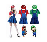 (S,Red)Mario And Luigi Costume For Womens-m