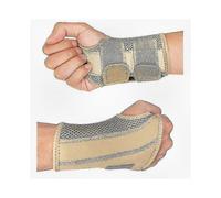 (S-Righthands, Beige) Breathable Adjustable Wrist Brace for Carpal Tunnel, Tendonitis & Arthritis Relief, Night Support Splint with Comfortable Straps