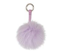 S.ROMZA pom pom llavero realmente Pelota de pelo de zorro llavero mujer bolso dinero alquiler de coches encanto de llaves (lila claro)