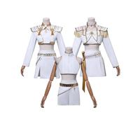 (S,Rumi Without Wig)New KPop Demon Hunters Cosplay Costume Set Rumi Mira Zoey Halloween Party Fancy Dress for Womens White _b A