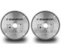 S&S-Shop Hoja de sierra circular en aluminio y plástico, Ø 210 x 30 mm, 72 dientes, HM - carburo de tungsteno, universal (Paquete de 2)