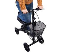 s Scooter Dirigible Plegable, Alternativa de Muleta Ultra Compacta y Portátil con de Freno de Canasta para Lesiones o Cirugías de Tobillo/Pie/Pierna