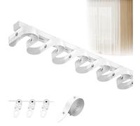 S-Sd - Soporte de techo de aluminio ondulado de 5 pies para sala de estar, dormitorio, ducha, RV, Ga - Fácil instalación con rodillos silenciosos (blanco)