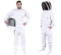 S Self Mark Bee Suit Traje de apicultura profesional de polialgodón de cuerpo completo con sombrero, chaqueta y pantalón protectores, equipo de apicultores para hombres y mujeres (Velo elegante, M)