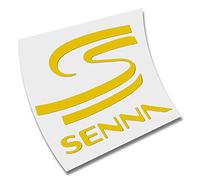 S SENNA AYRTON VINILO PEGATINA VINYL STICKER DECAL AUFKLEBER AUTOCOLLANT ADESIVI CORTE (Amarillo Claro)