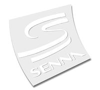 S SENNA AYRTON VINILO PEGATINA VINYL STICKER DECAL AUFKLEBER AUTOCOLLANT ADESIVI CORTE (Blanco)