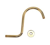 S Shaped Shower Arm Extension | 304 Stainless Steel Oxidation - Inhibited & Tarnish Protected | Brushed Gold Shower Head Riser for Tall People/Rain Shower | Easy Install