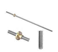 S SIENOC 1000mm 3D Impresora 8mm Rodamiento Acero T8 Tornillo de plomo trapezoidal Varilla Barra lineal + Tuerca de latón (Typ-1, 1Set, 1000mm)