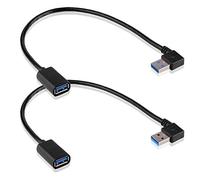 S SIENOC 2 x Modelo - L Conector Adaptador de Enchufe Macho USB 3.0 A en Ángulo de 90 Grados a Enchufe Hembra M/F (arriba y abajo de 90 grados de ángulo de cable)