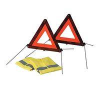 S SUMEX 2707125 Kit de 2 Triángulos de Emergencia y 2 Chalecos Reflectantes Homologados EN471 Triángulos de Señalización Chalecos Reflectantes Alta Visibilidad Set Seguridad Vial Obligatorio con Bolsa