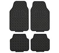 Alfombrillas de Coche Diseño Metálico, 4 Piezas 2 Delanteras y 2 Traseras, SUV, Furgonetas, Coches, Camiones, Alfombrillas de Protección para Todo Tipo de Clima de Alta Resistencia, Acabado Negro
