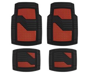 S SUMEX Alfombrillas de Goma Universales para Coche Alfombras Antideslizante Alfombrillas Automóvil Recortables Delanteras 70 x 50 cm Traseras 40 x 47,50 cm Color Rojo Metalizado