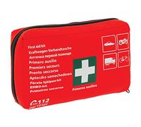 S SUMEX Botiquín Primeros Auxilios DIN 13164 Kit Emergencia para Coche, Cumple Normativa Europea, Equipamiento Completo, Bolsa Roja