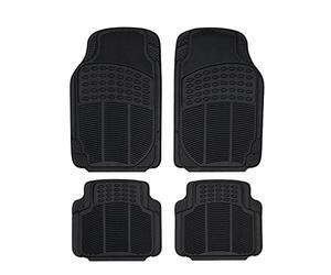 S SUMEX Conti20 Alfombra Goma Universal Continental 4 Piezas 2 Delanteras y 2 Traseras, SUV, Furgonetas, Coches Alfombrillas de Protección para Todo Tipo de Clima de Alta Resistencia Color Negro