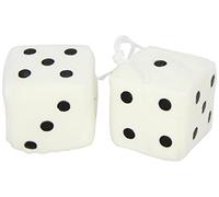 S SUMEX Dados Blancos Puntos Negros para Retrovisor Decorativos Estilo Retro y Divertido Color Blanco 7X7 cm