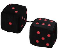 S SUMEX Dados Negros/Puntos para Retrovisor Rojos Decorativos Estilo Retro y Divertido Color Negro 7X7 cm