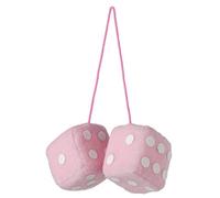 S SUMEX Dados Rosas Puntos Blancos para Retrovisor Decorativos Estilo Retro y Divertido Color Blanco 7X7 cm