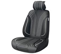 S SUMEX Funda Asiento Delantero Coche Respaldo Universal Modelo Prestige Compatible con Airbag Optimo Confort Diseño Negro y Blanco Incluye Bolsillos y Bandas Elásticas para Ajuste