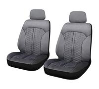 S SUMEX Funda de Asientos Universales para Coche, Juego Dos Asientos Delanteros de Polipiel con Relleno de Foam de 3mm, Modelo Milan en Negro con Bordado Hexagonal, 4 pcs