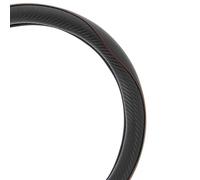 S SUMEX Funda de Volante de Coche diseño Carbono con Cosido Rojo, para diámetros de 37 a 39 cm, Negro y Rojo