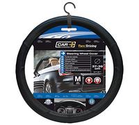 S SUMEX Funda Volante Coche Negro y Azul 37-39cm Diámetro Protector Universal Antideslizante, Mayor Agarre y Comodidad al Conducir