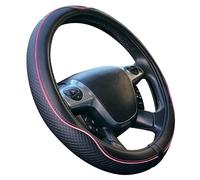 S SUMEX Funda Volante Coche Universal Modelo Centauro Color Negro y Rosa Poli Piel 37-39 cm Antideslizante Transpirable Efecto Carbono