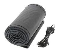 S SUMEX Funda Volante Cuero Real Negro para Coser Cubre Volante Universal 37-38 cm, Kit con Hilo e Instrucciones, Protector Volante Coche