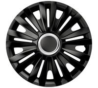 S SUMEX Juego de 4 Tapacubos de 14 Pulgadas Diseño Illinois RC Black, Acabado Negro y ABS Resistente a Fuertes Impactos, Duradero y Fiable con Anillo de sujeción Ajustable