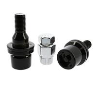 S SUMEX Juego de 4 Tornillos Antirrobo Premium de 12x1.25 L37 Acerados con Cabeza Rotativa Anti Mordazas con 2 Llave de Tulipa con 7 Puntas Redondas Color Negro