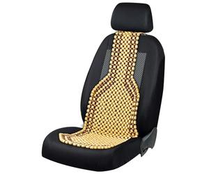 S SUMEX Respaldo Asiento Coche con Bolas de Madera Baobab Funda Asiento Transpirable, Diseño Natural, Confort para Conducir y Viajar
