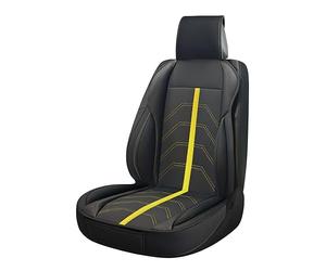 S SUMEX Respaldo de Asiento para Coche Modelo Potenza Color Negro y Amarillo Funda Deportiva Universal Impermeable de Piel Sintetica