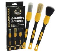 S SUMEX Set de Pinceles Detailing Coche Billionaire Kit 3 Pinceles Limpieza Interior y Exterior Cepillos Suaves para Salpicadero Rejillas y Rincones Accesorios Limpieza Coche