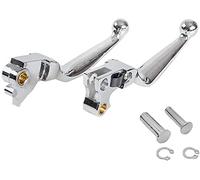 S SYUU Chrome Palancas de embrague del freno de aluminio Compatible con Harley Davidson Dyna Softail Fat Boy Low Rider Super Glide Wide Glide Breakout 2014-2015