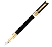 S.T. Dupont D-Initial D-260205 - Pluma estilográfica, color negro y dorado