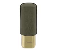 S.T. Dupont Estuche para 2 cigarros con base de metal, color caqui mate y dorado, 183269