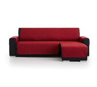 S & T Funda Cubre Sofá Chaise Longue Acolchado Antiácaros Protector Manchas Fabricado en España Poliéster 100% (Chaise Longue 240, Rojo)