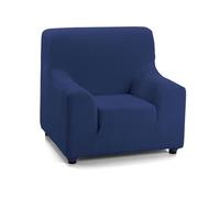 S & T Funda Sillón Elástico 1 Plaza Azul Marino - Funda Sillon 1 Plaza Reversible Tejido Jacquard Tacto Algodon - Protege tu Sillón de Manera Elegante con Máxima Protección y Adaptabilidad