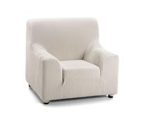 S & T Funda Sillón Elástico 1 Plaza Marfil - Funda Sillon 1 Plaza Reversible Tejido Jacquard Tacto Algodon - Protege tu Sillón de Manera Elegante con Máxima Protección y Adaptabilidad