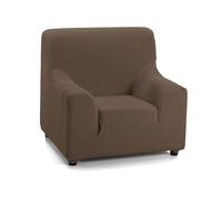 S & T Funda Sillón Elástico 1 Plaza Marrón - Funda Sillon 1 Plaza Reversible Tejido Jacquard Tacto Algodon - Protege tu Sillón de Manera Elegante con Máxima Protección y Adaptabilidad