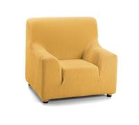 S & T Funda Sillón Elástico 1 Plaza Oro - Funda Sillon 1 Plaza Reversible Tejido Jacquard Tacto Algodon - Protege tu Sillón de Manera Elegante con Máxima Protección y Adaptabilidad