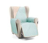 S & T Funda Sillon Relax Funda Sofa 1 Plaza Aguamarina - Funda Sillon Orejero - Protector Sillon Relax Acolchado y Reversible Antiácaros Cubre Sillon 100% Poliéster Fabricado en España