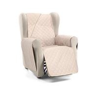 S & T Funda Sillon Relax Funda Sofa 1 Plaza Lino - Funda Sillon Orejero - Protector Sillon Relax Acolchado y Reversible Antiácaros Cubre Sillon 100% Poliéster Fabricado en España