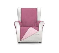 S & T Funda Sofá 1 Plaza/Sillon Relax Berenjena/Salmón - Cubre Sofa Acolchado Reversible Mont - Protector Sofá Antiacaros - 100% Poliester Fabricado en España