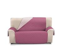 S & T Funda Sofa 2 Plazas Berenjena - Cubre Sofa 2 Plazas Reversible - Funda Sofá Protector Sofa Acolchado Antiácaros 100% Poliéster Fabricado en España