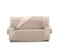 S & T Funda Sofa 2 Plazas Cuero - Cubre Sofa 2 Plazas Reversible - Funda Sofá Protector Sofa Acolchado Antiácaros 100% Poliéster Fabricado en España