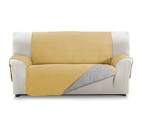 S & T Funda Sofá 2 Plazas Mostaza/Perla - Cubre Sofa Acolchado Reversible Mont - Protector Sofá Antiacaros - 100% Poliester Fabricado en España