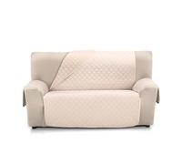 S & T Funda Sofa 3 Plazas Lino - Cubre Sofa 3 Plazas Reversible - Funda Sofá Protector Sofa Acolchado Antiácaros 100% Poliéster Fabricado en España