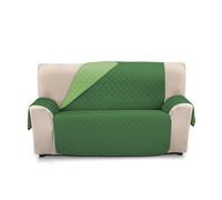 S & T Funda Sofa 3 Plazas Verde Oliva - Cubre Sofa 3 Plazas Reversible - Funda Sofá Protector Sofa Acolchado Antiácaros 100% Poliéster Fabricado en España