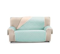 S & T Funda Sofa 4 Plazas Aguamarina - Cubre Sofa 4 Plazas Reversible - Funda Sofá Protector Sofa Acolchado Antiácaros 100% Poliéster Fabricado en España