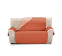S & T Funda Sofa 4 Plazas Teja - Cubre Sofa 4 Plazas Reversible - Funda Sofá Protector Sofa Acolchado Antiácaros 100% Poliéster Fabricado en España